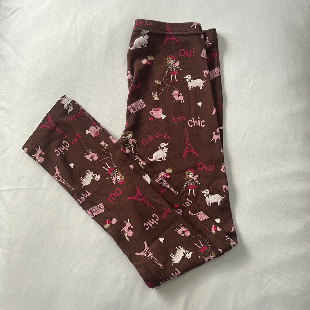 NWOT girls Gymboree “French” theme leggings, size 10